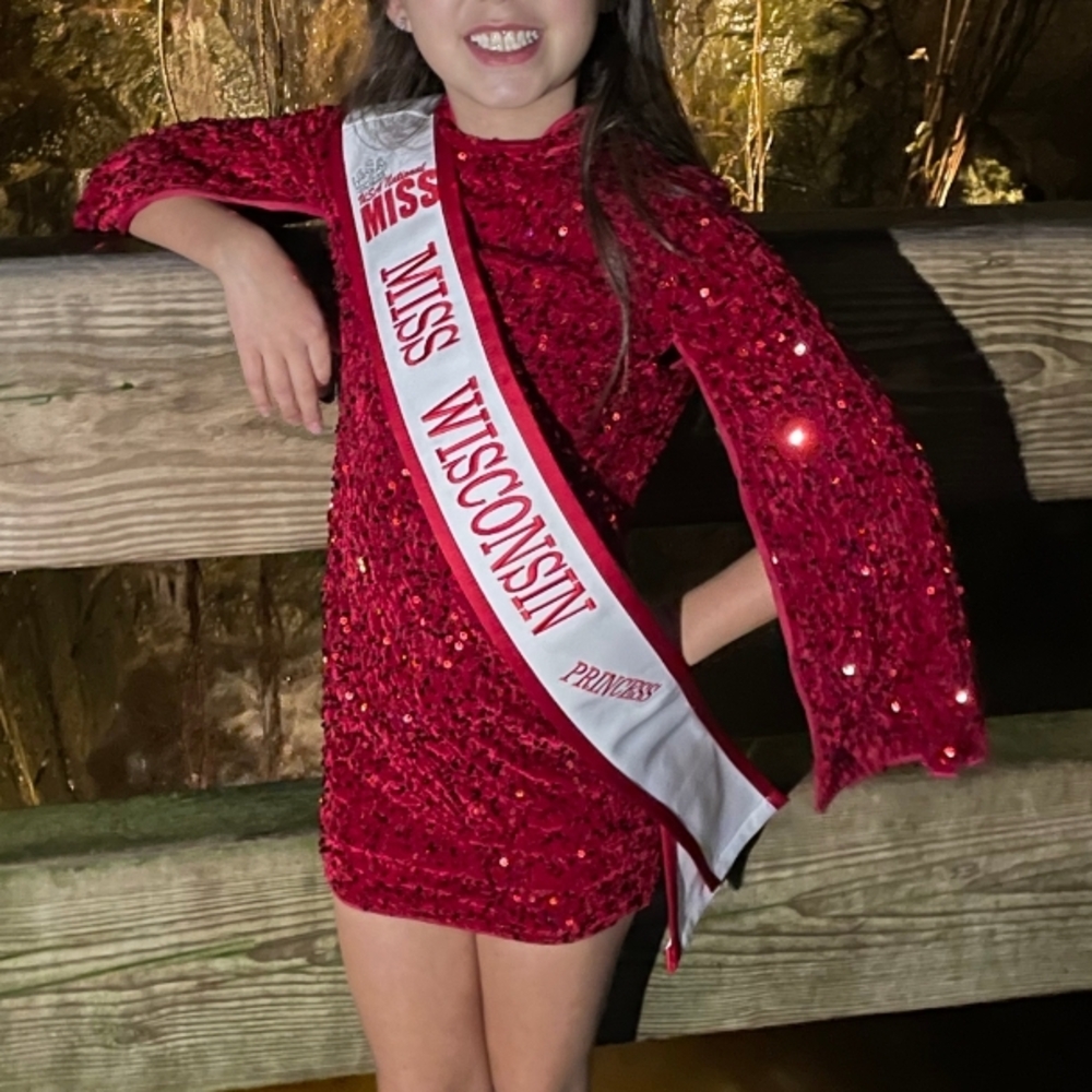 SHEIN Red Sequin Kids Dress